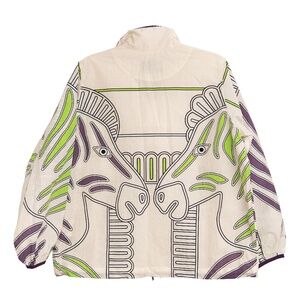 TORY BURCH Zebra Bold Print Jacket Sz S Lightweight Windbreaker Retro Maximalist